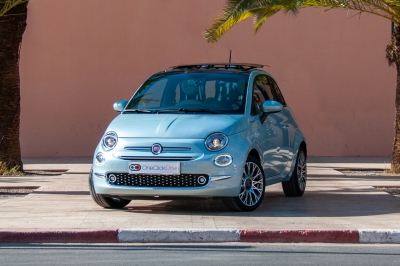 كراء سيارة and Drive the Fiat 500C 2023 في الدار البيضاء سعر يبدأ من 500 درهم يومي أسبوعي شهري