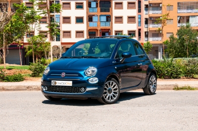 كراء سيارة and Drive the Fiat 500C 2023 في الدار البيضاء سعر يبدأ من 520 درهم يومي أسبوعي شهري