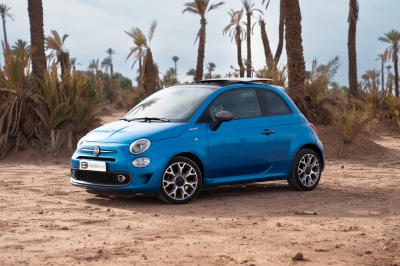 كراء سيارة and Drive the Fiat 500 2023 في الدار البيضاء سعر يبدأ من 500 درهم يومي أسبوعي شهري
